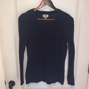 Old Navy cable knit blue sweater fitted medium